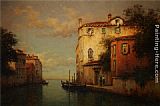 Canal Canvas Paintings - Canal Scene - Venice